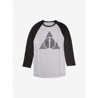Harry Potter Unisex Elder Wand Raglan - Black
