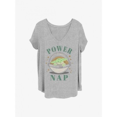 Star Wars Mandalorian Power Nap Plus Size T-Shirt for Girls - Grey