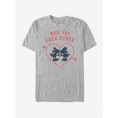 Disney Heart Design Mickey Mouse Silhouette Tee - Grey Men's