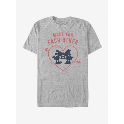 Disney Heart Design Mickey Mouse Silhouette Tee - Grey Men's