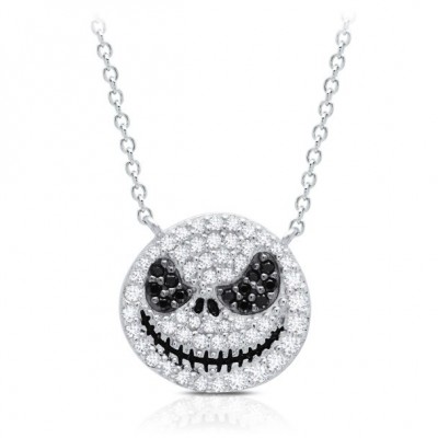 Jack Skellington Sparkle Necklace in Sterling Silver by CRISLU for Women