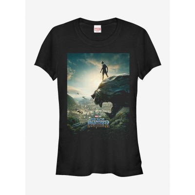 Marvel 2018 Black Panther Epic View T-Shirt for Girls - Black