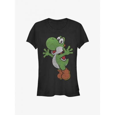 Nintendo Girls T-Shirt with Yoshi Icon - Black