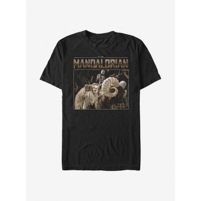 Mandalorian Bantha Ride Graphic Tee - Black for Men