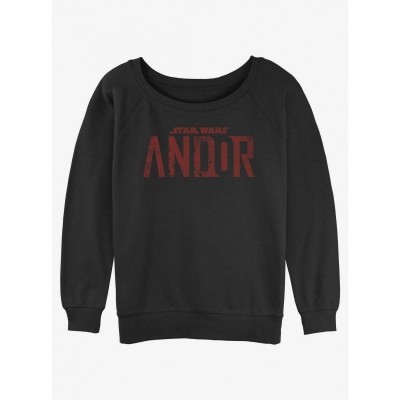 Star Wars Andor Logo Lightweight Slouchy Sweatshirt for Girls - Black