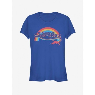 Star Wars Girls Retro Rainbow T-Shirt - Blue