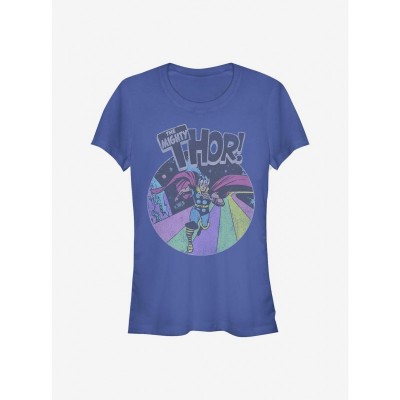 Marvel Girls Thor Grunge T-Shirt - Blue