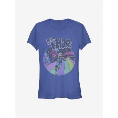 Marvel Girls Thor Grunge T-Shirt - Blue
