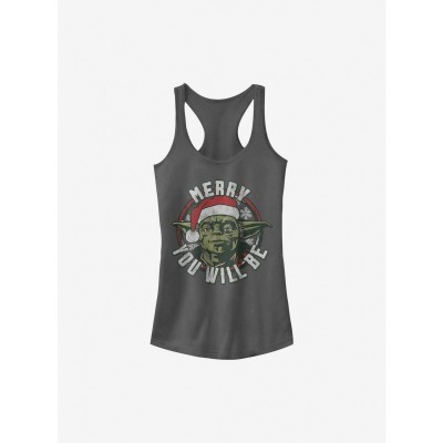 Star Wars Holiday Yoda Tank Top for Girls - Charcoal Grey