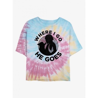 Star Wars Mandalorian Tie Dye Crop Tee for Girls - Multi Colors