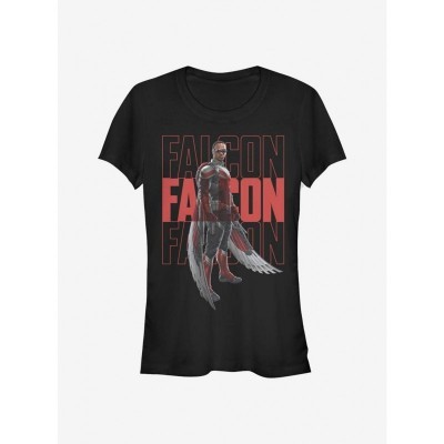 Marvel Falcon Graphic T-Shirt for Girls - Lightweight Cotton, Junior Sizes