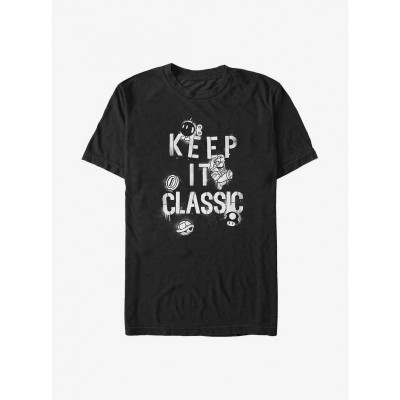 Mario Classic Big & Tall T-Shirt - Black for Men