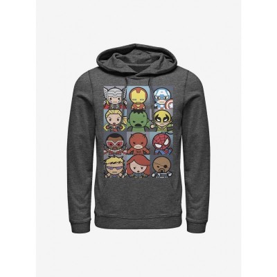 Marvel Grey Kawaii Hoodie for Men - Avengers Themed