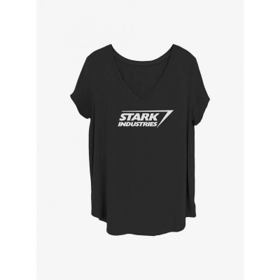 Marvel Girls Plus Size Iron Man Logo T-Shirt - Black