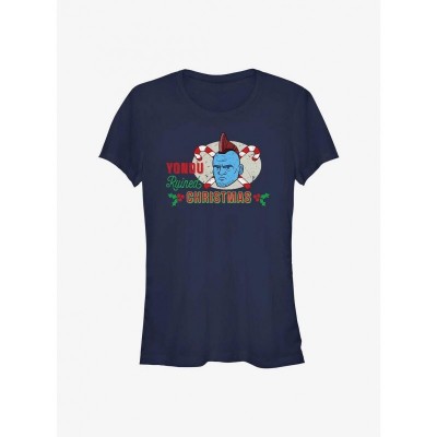 Marvel Guardians of the Galaxy Yondu Ruined Christmas Tee for Girls - Blue