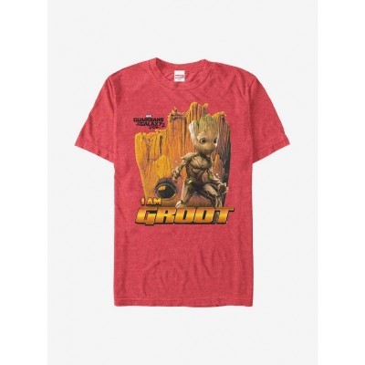 Marvel Guardians of the Galaxy Red Unisex T-Shirt: "I Am Groot" Design
