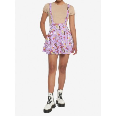 Disney Beauty and the Beast Rose Print Suspender Skirt for Women