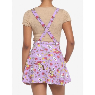 Disney Beauty and the Beast Rose Print Suspender Skirt for Women