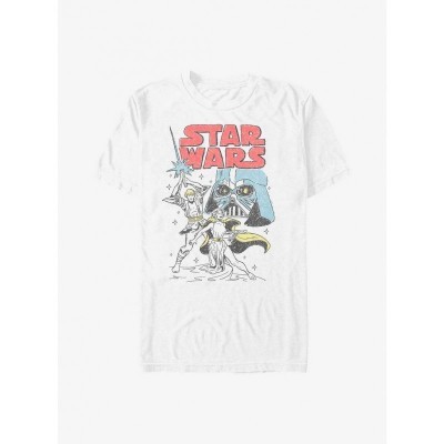 Star Wars Skywalker Family Artwork T-Shirt - Men's White Cotton
