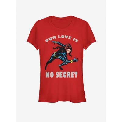 Marvel Black Widow Secret Love Valentine T-Shirt for Girls - Red