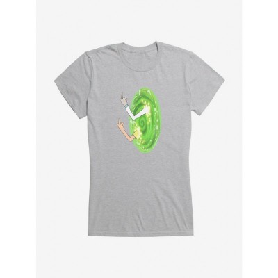 Rick and Morty Portal Middle Finger Tee for Girls