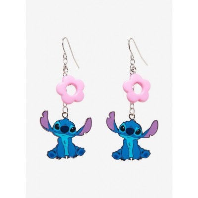 Disney Lilo & Stitch Pink Flower Charm Earrings for Women