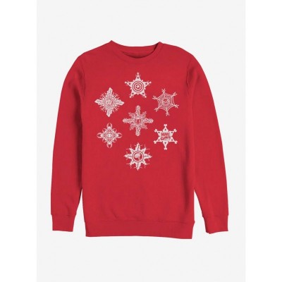 Marvel Avengers Snowflakes Graphic Crew Sweatshirt - Red Men's