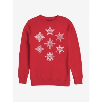 Marvel Avengers Snowflakes Graphic Crew Sweatshirt - Red Men's