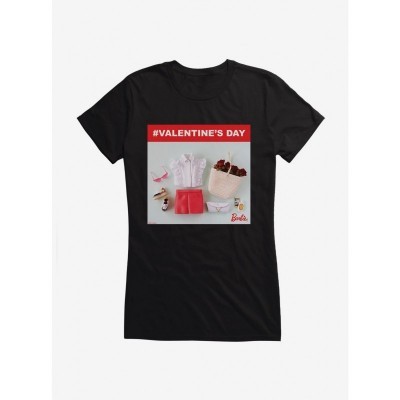 Barbie Valentine's Day Cotton Ruffles T-Shirt for Girls
