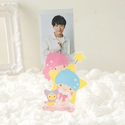 LittleTwinStars Acrylic Photo Clip Stand - Mini Display for Workspace or Dresser