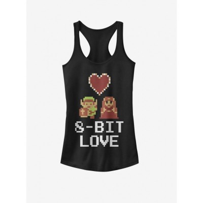Nintendo 8-Bit Zelda And Link Girls Cotton Tank Top - Black