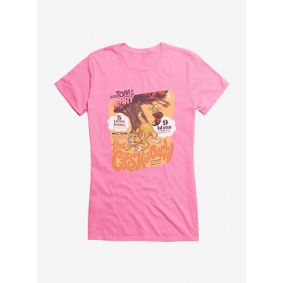 Tom and Jerry Girls Cartoon T-Shirt - Lightweight Cotton for Girls
