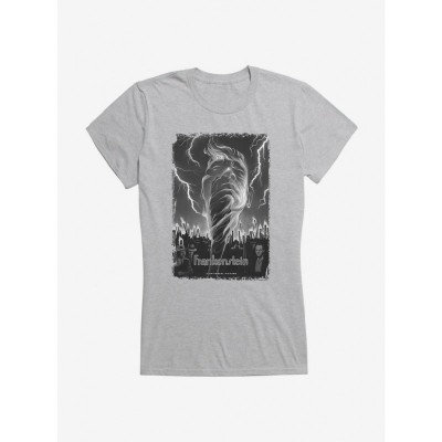 Frankenstein Graphic Tee for Girls - Black & White Lightning Design