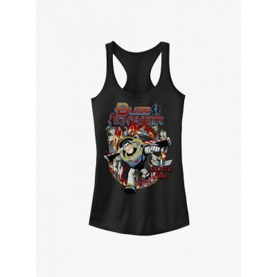 Disney Pixar Toy Story Buzz Lightyear Girls Trial by Fire Tank Top - Black