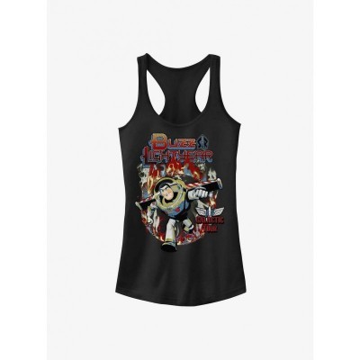 Disney Pixar Toy Story Buzz Lightyear Girls Trial by Fire Tank Top - Black