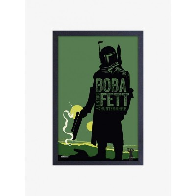 Star Wars Boba Fett For Hire Framed Wood Art Print