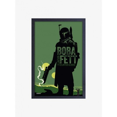 Star Wars Boba Fett For Hire Framed Wood Art Print