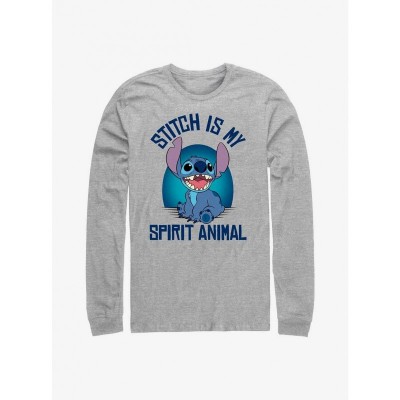 Disney Stitch Spirit Long Sleeve T-Shirt - Grey for Men