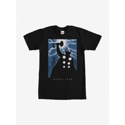 Marvel Mighty Thor Storm Silhouette Unisex T-Shirt - Black