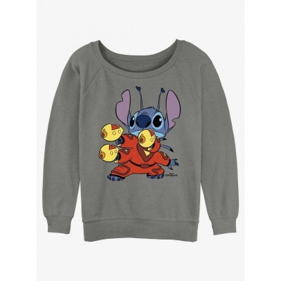 Disney Lilo & Stitch Alien Pew Pew Grey Slouchy Sweatshirt for Girls