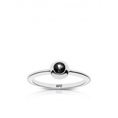 Bixlers UFC Logo Engraved Unisex Onyx Ring in High Polish Sterling Silver