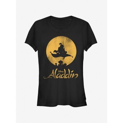 Disney Aladdin Magic Carpet Silhouette T-Shirt for Girls - Black