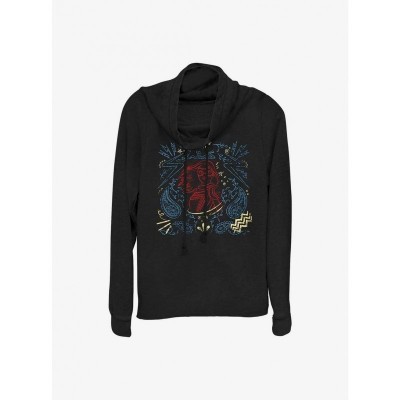Marvel Ms. Marvel Lightweight Cowl Neck Top for Girls - Black