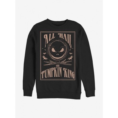 Disney Hail The Pumpkinking Crew Sweatshirt - Men's Black Cotton Blend