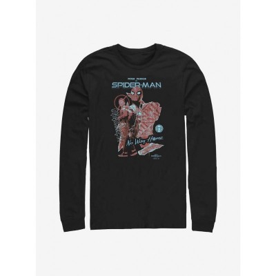 Marvel's Peter Parker - Spider-Man Long Sleeve Cotton Tee - Men's Black