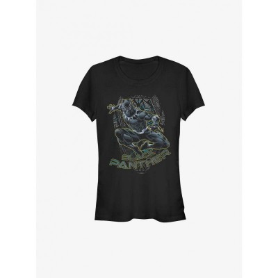 Marvel Girls Lightweight Black Panther Warriors of Wakanda T-Shirt - Black
