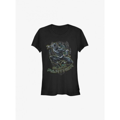 Marvel Girls Lightweight Black Panther Warriors of Wakanda T-Shirt - Black