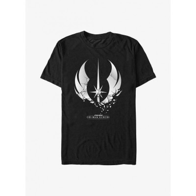 Obi-Wan Kenobi Shattered Jedi Crest Graphic Tee - Lightweight Black Unisex