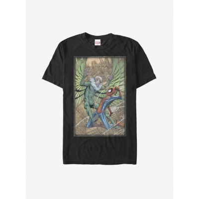 Marvel Vulture vs Spider-Man Combat Black T-Shirt