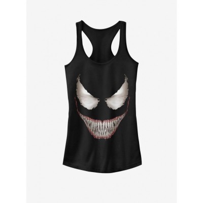 Marvel Girls' Comfortable Venom Face Tank Top - Black
